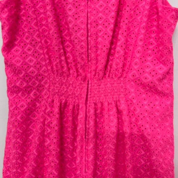 Lilly Pulitzer Clarise Embroided Eyelet Pink Isle Women's shift mini dress sz 16 - Picture 4 of 7